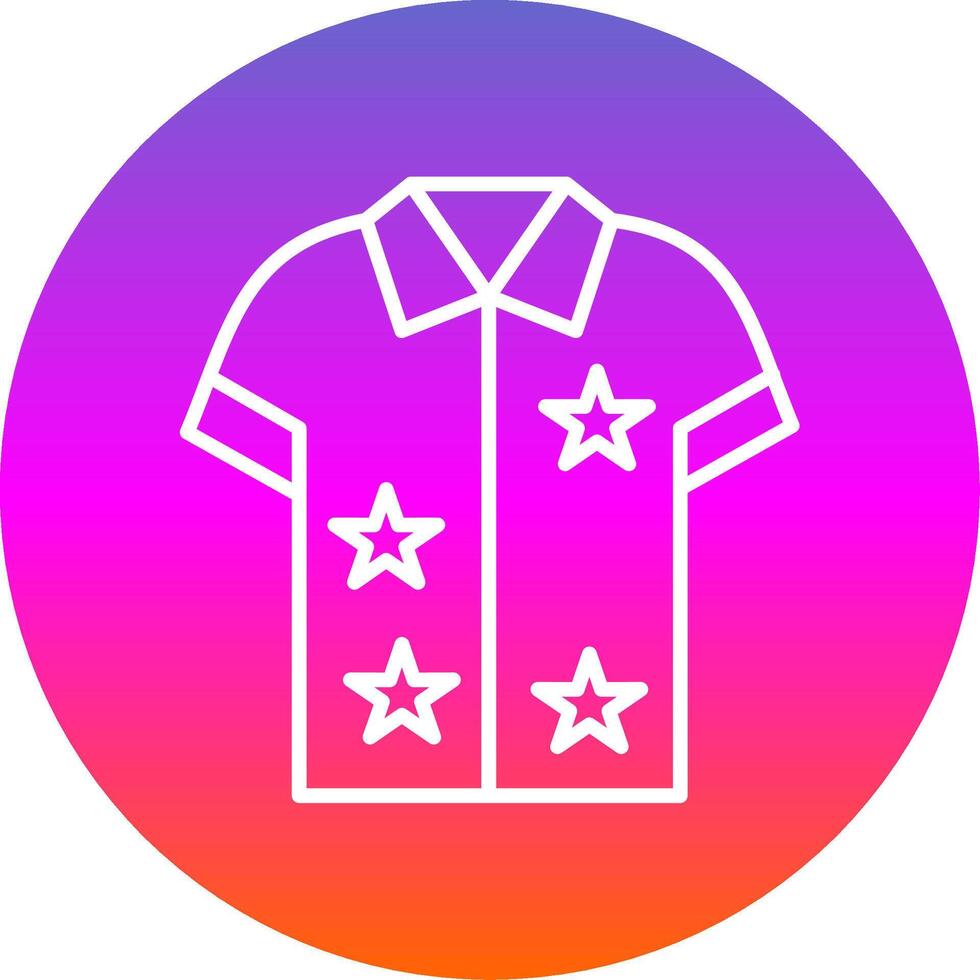 Hawaiian Shirt Line Gradient Circle Icon vector