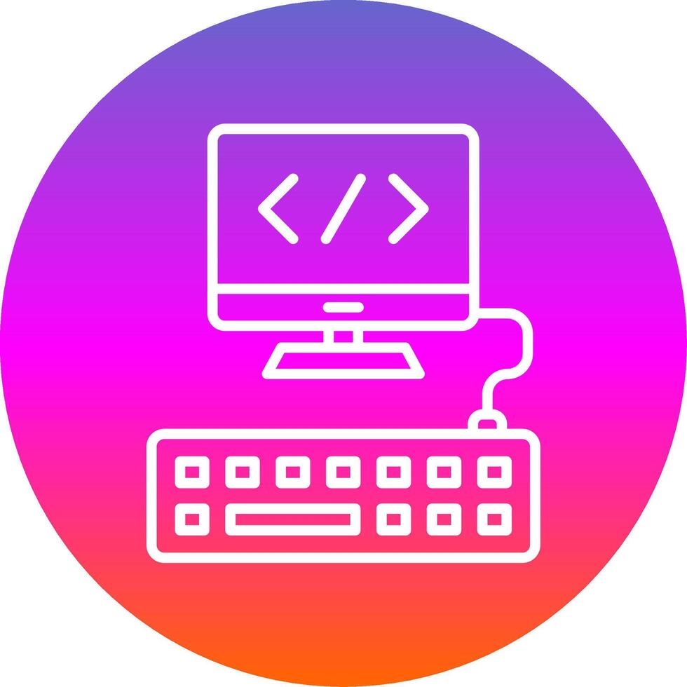 Web Programming Line Gradient Circle Icon vector