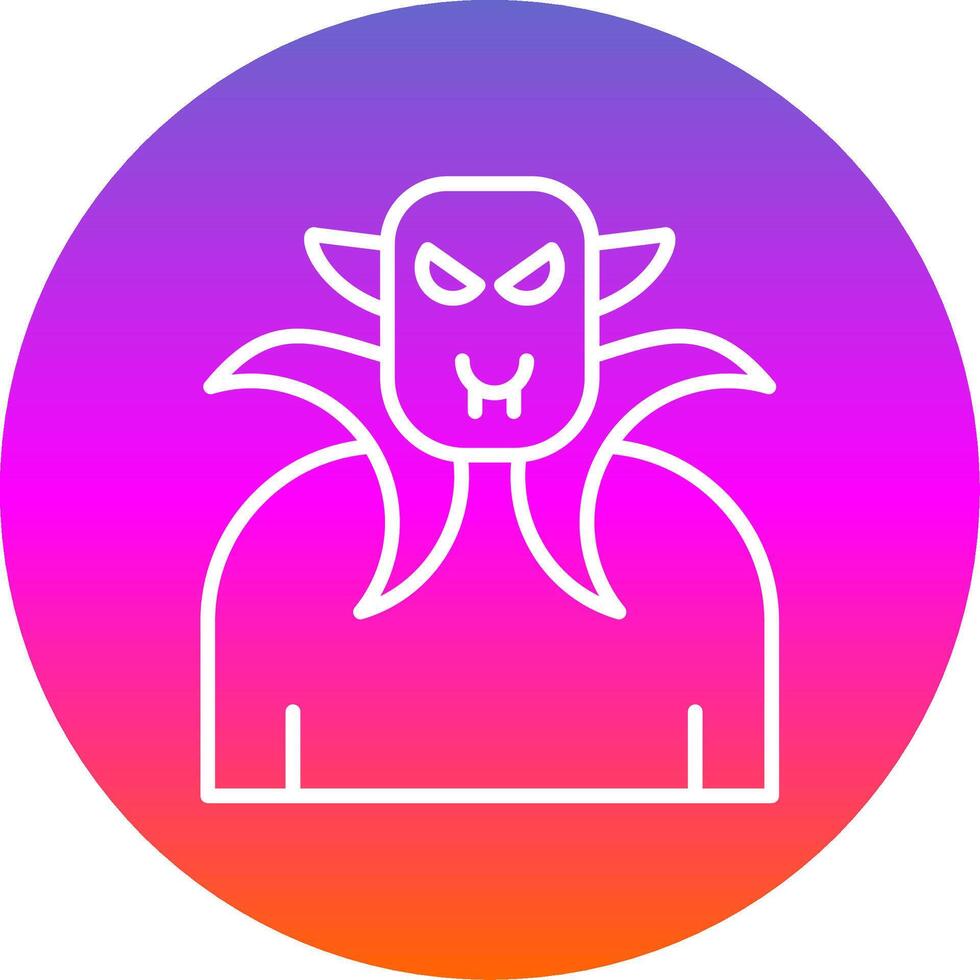 Dracula Line Gradient Circle Icon vector