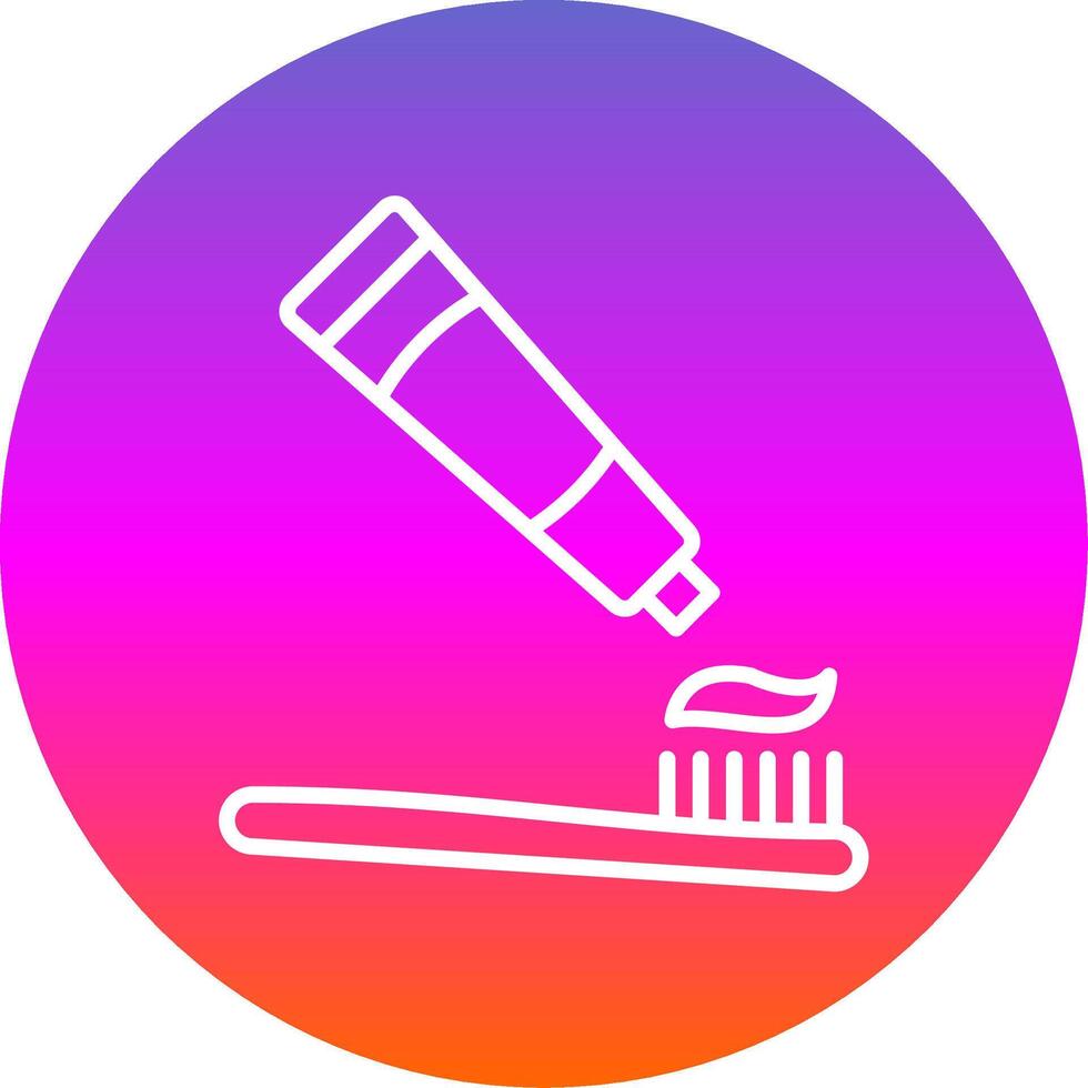 Tooth Brush Line Gradient Circle Icon vector