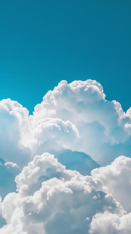 Cumulus Clouds Against Blue Sky photo