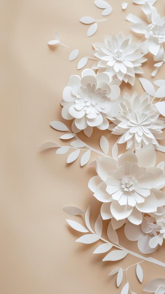 White Paper Floral Artwork photo