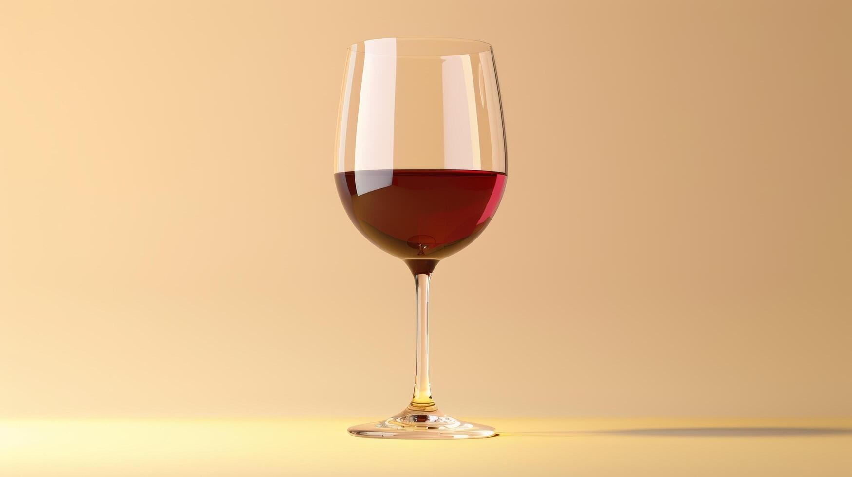 Red Wine Glass on Yellow photo