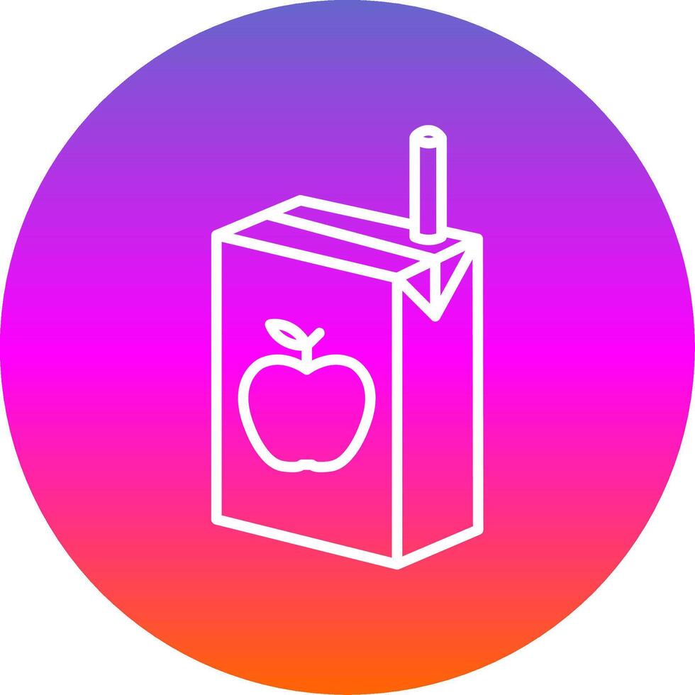 Juice Box Line Gradient Circle Icon vector