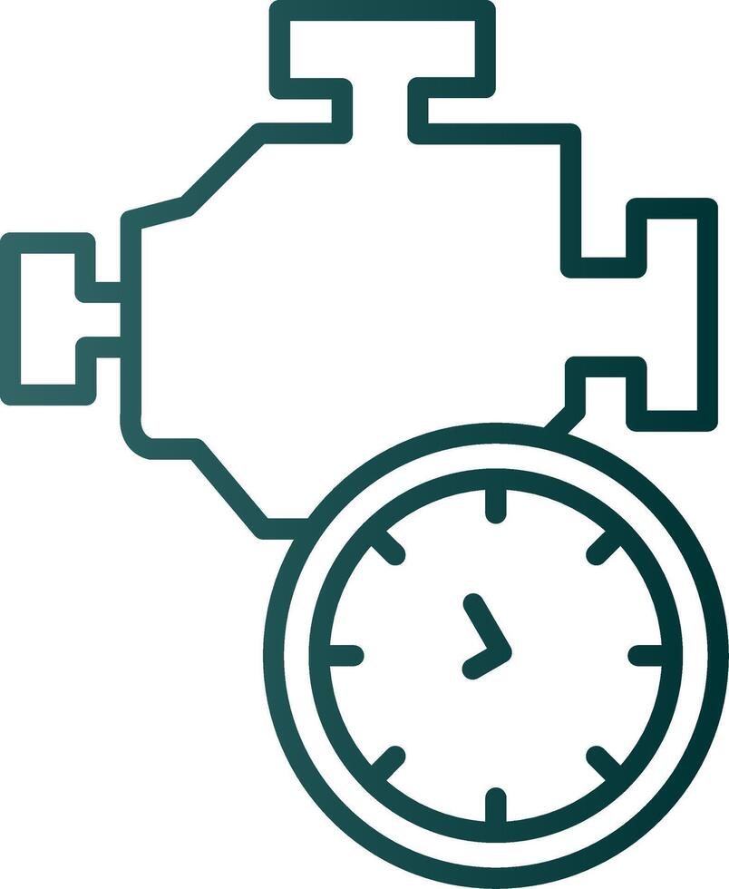 Time Engine Line Gradient Icon vector