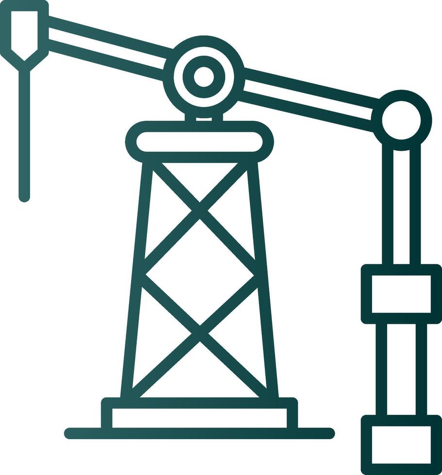 Oil Derrick Line Gradient Icon vector