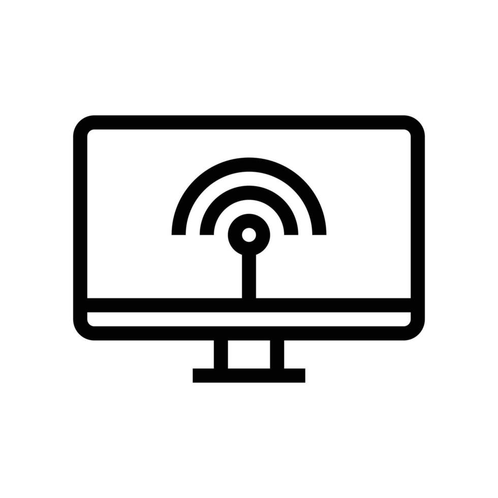 monitor line icon vector