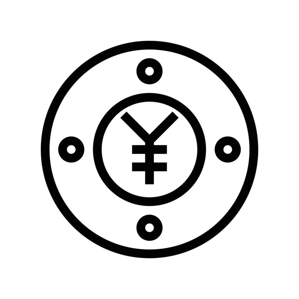 yen line icon vector