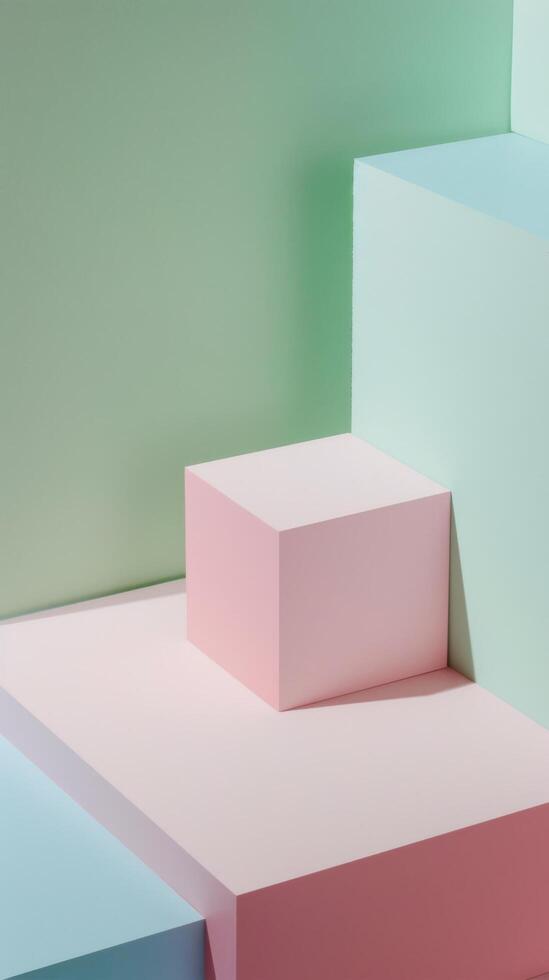 Pastel Geometric Abstract Composition photo