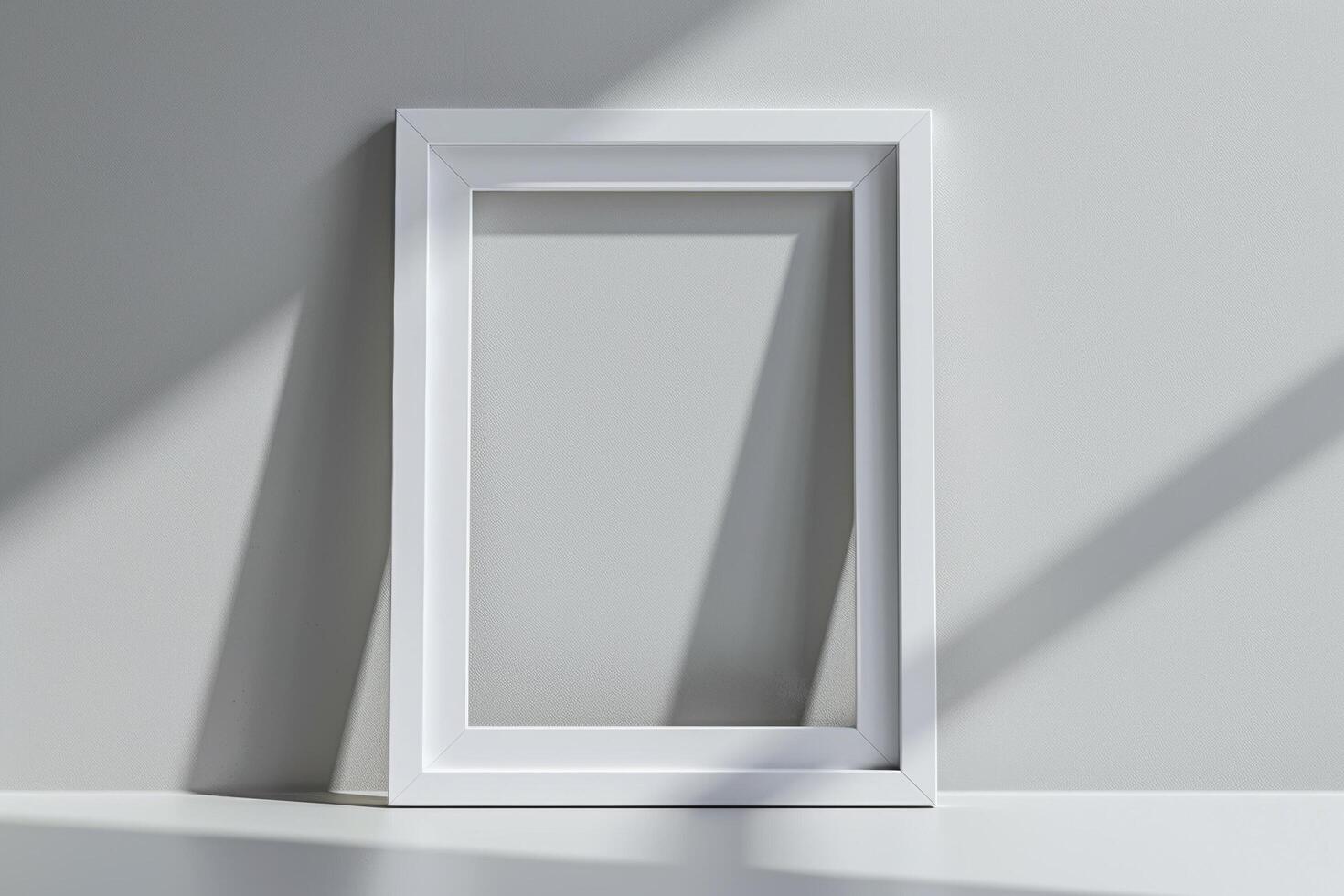 Minimalist White Frame Shadow Play photo