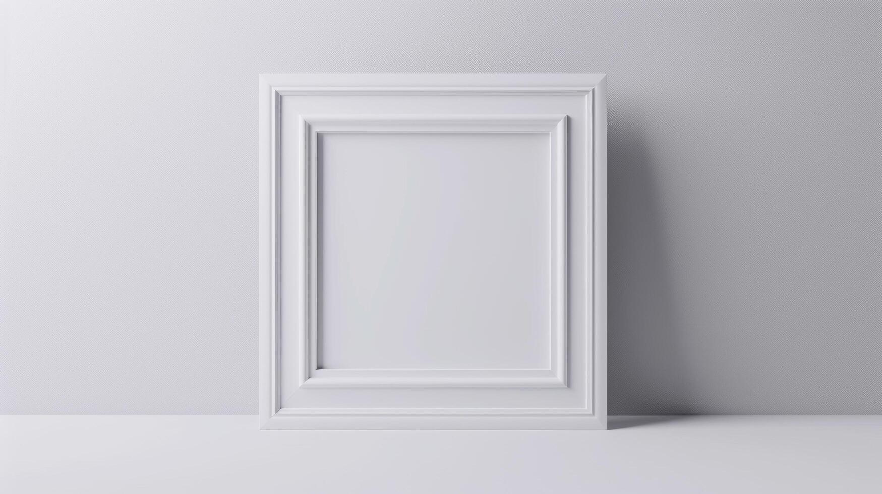 elegante blanco imagen marco en gris foto