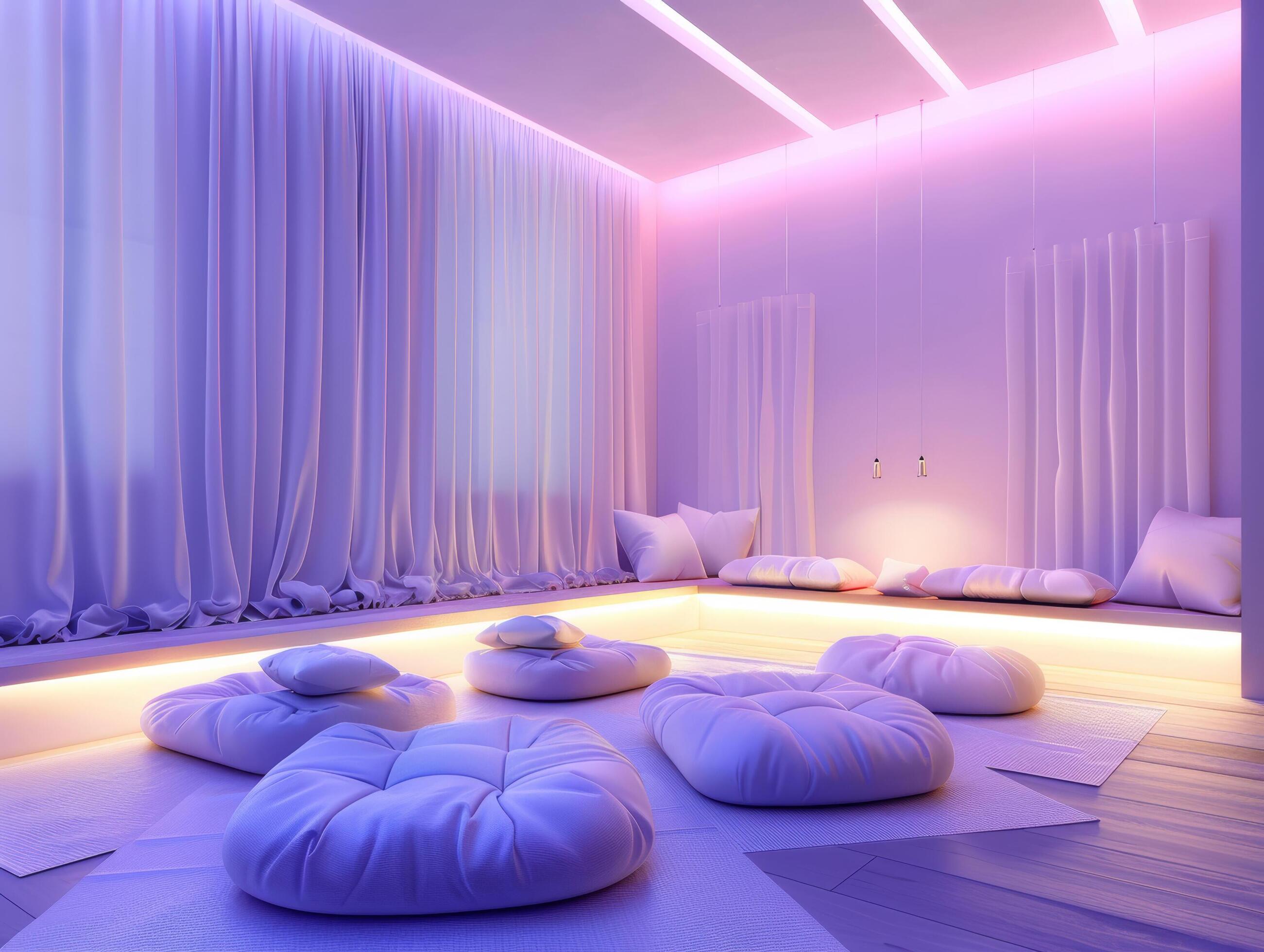 Purple Light Meditation Room 43554346 Stock Photo at Vecteezy