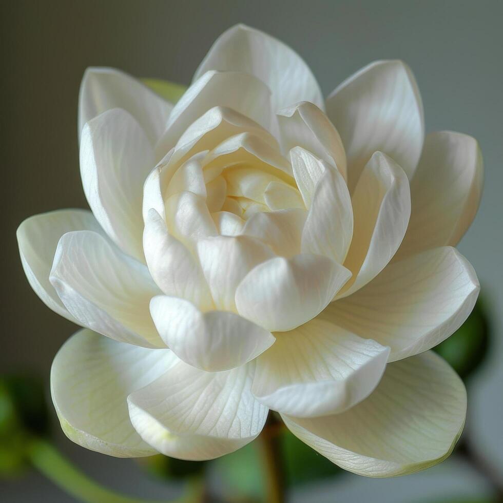 Blooming White Lotus Close Up photo