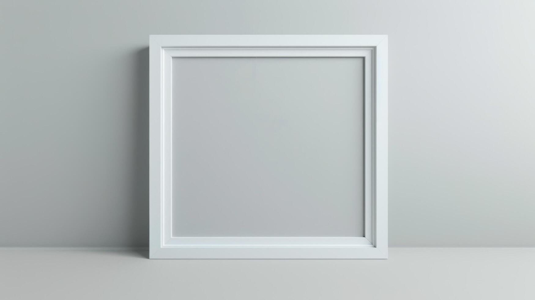 Clean White Picture Frame on Grey photo