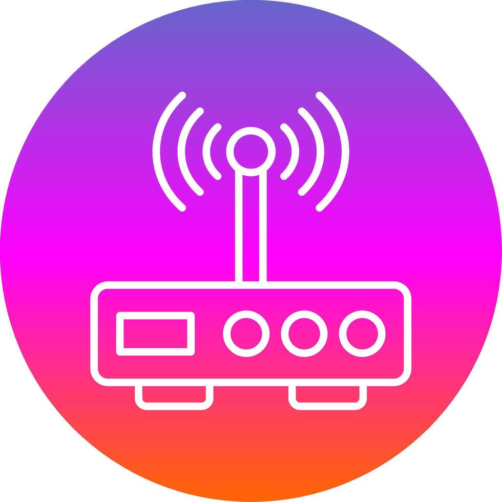Modem Line Gradient Circle Icon vector