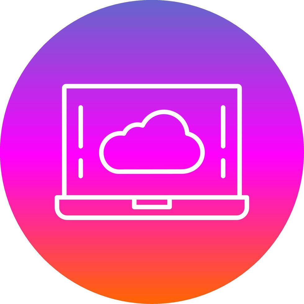 Cloud Line Gradient Circle Icon vector