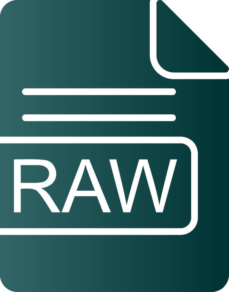 RAW File Format Glyph Gradient Icon vector