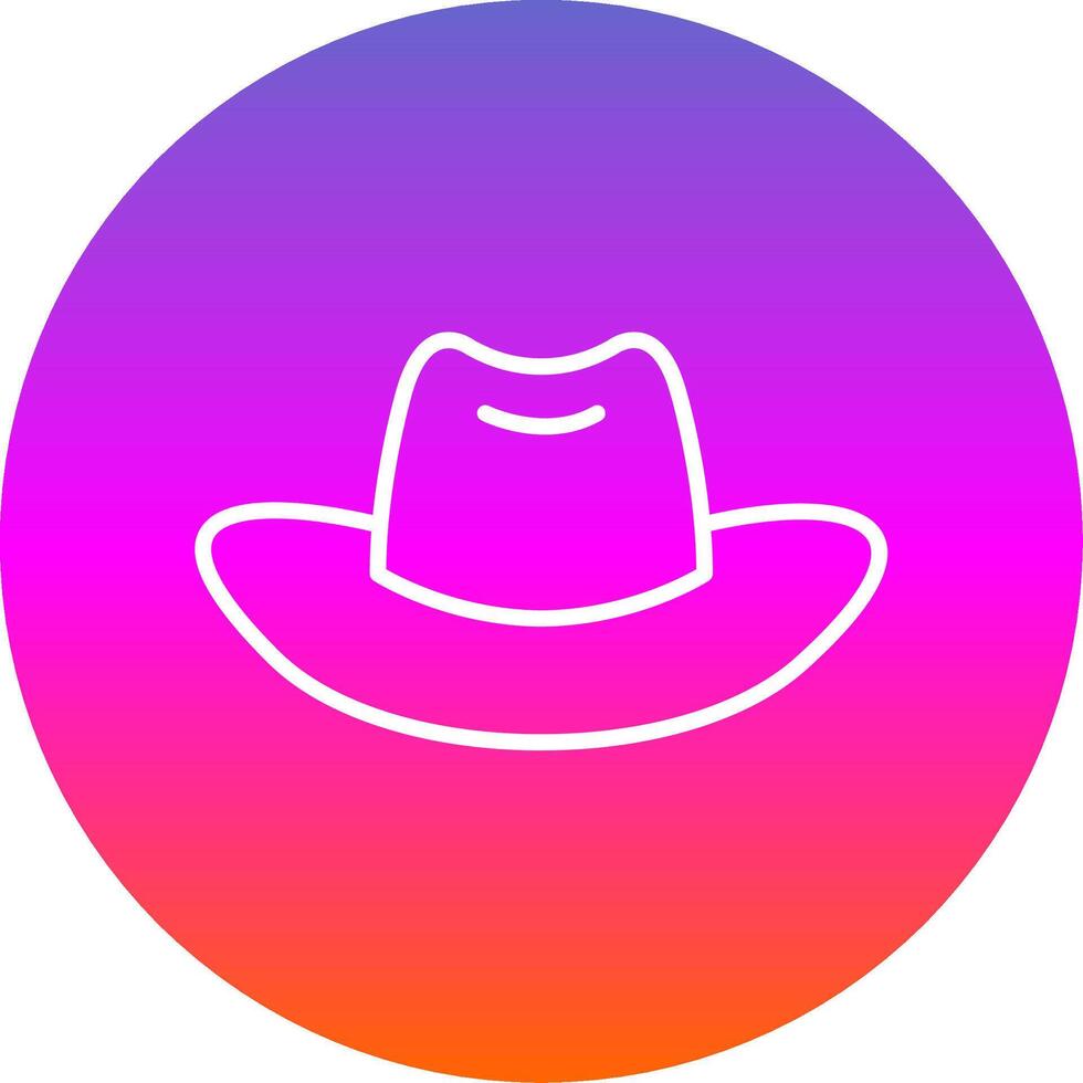 Cowboy Hat Line Gradient Circle Icon vector