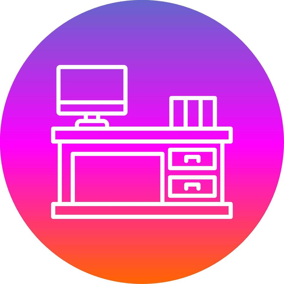 Work Space Line Gradient Circle Icon vector