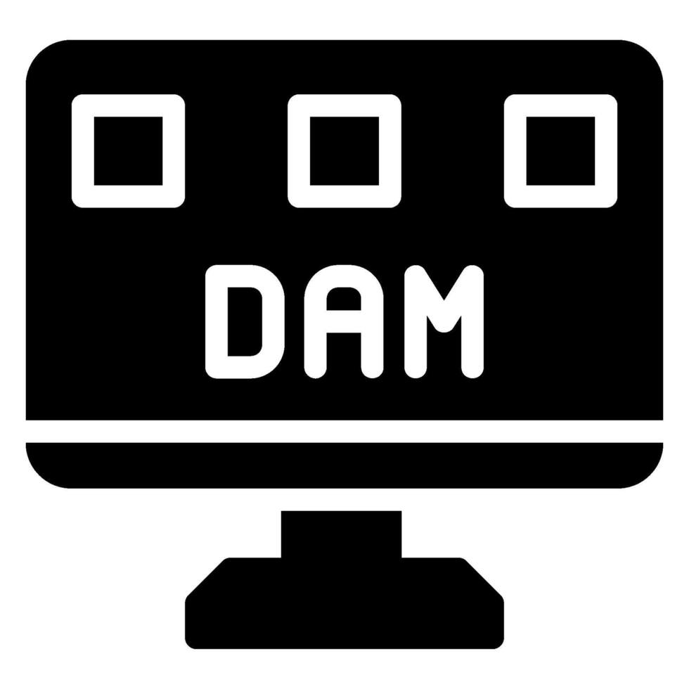 digital asset management glyph icon vector