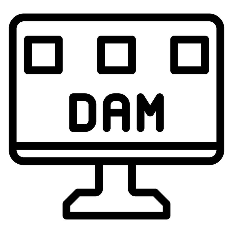 digital asset management line icon vector