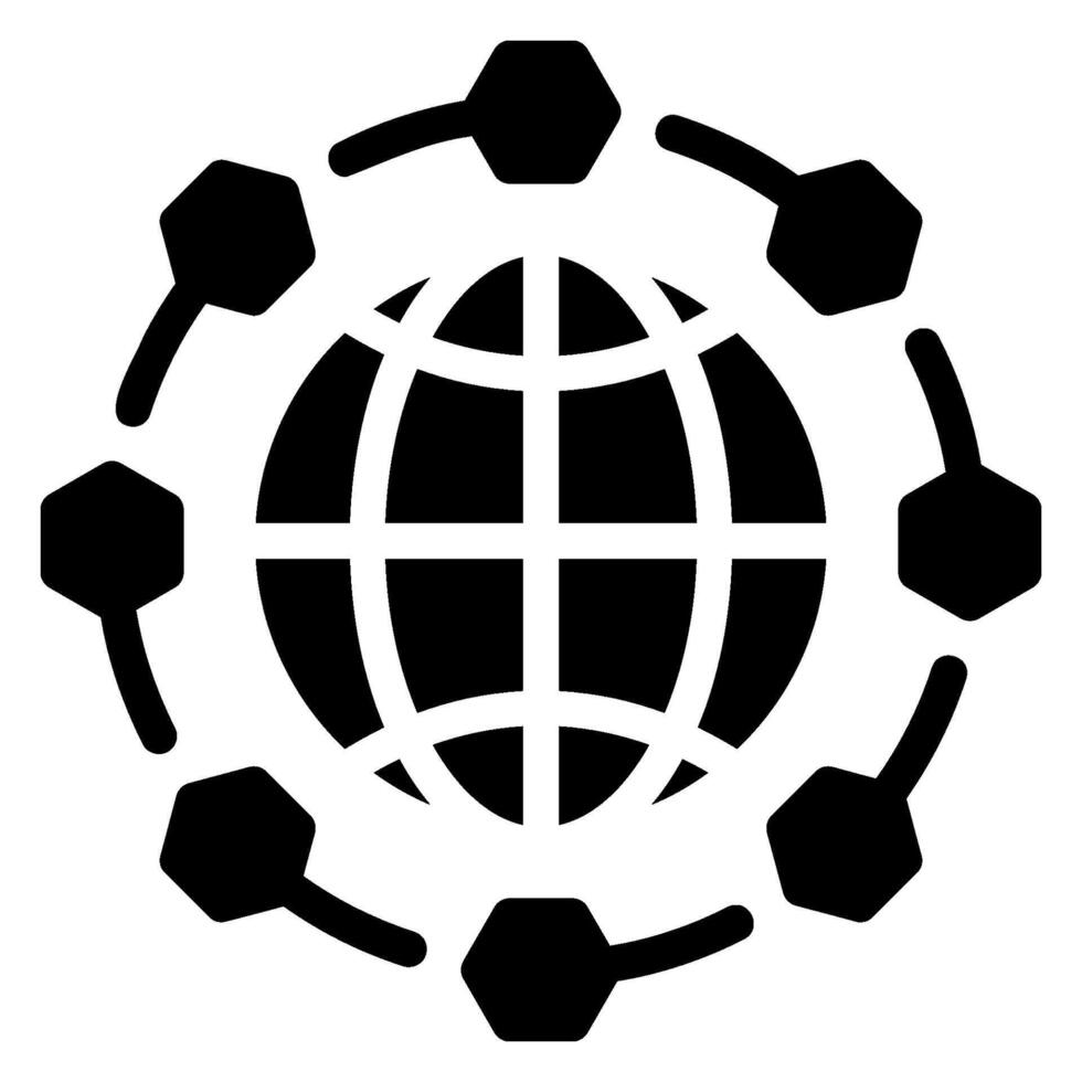 network glyph icon vector