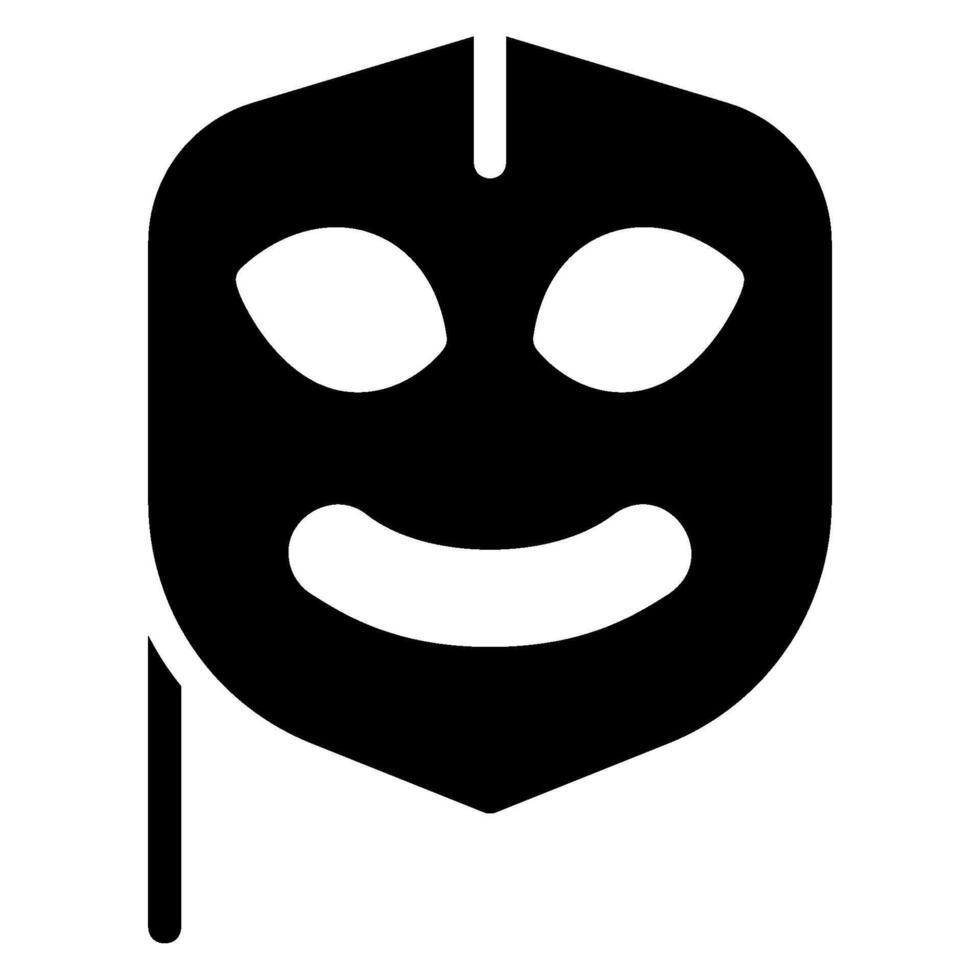 happy mask glyph icon vector