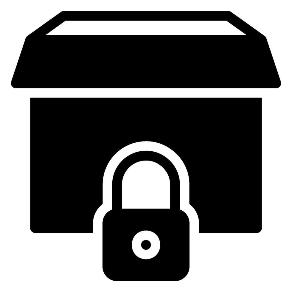 padlock glyph icon vector