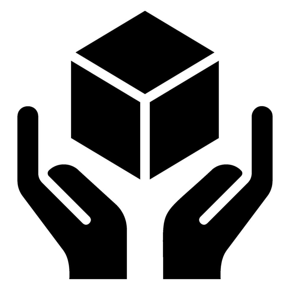 cube glyph icon vector