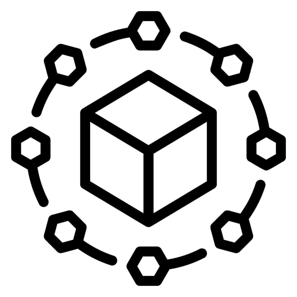 digital asset line icon vector