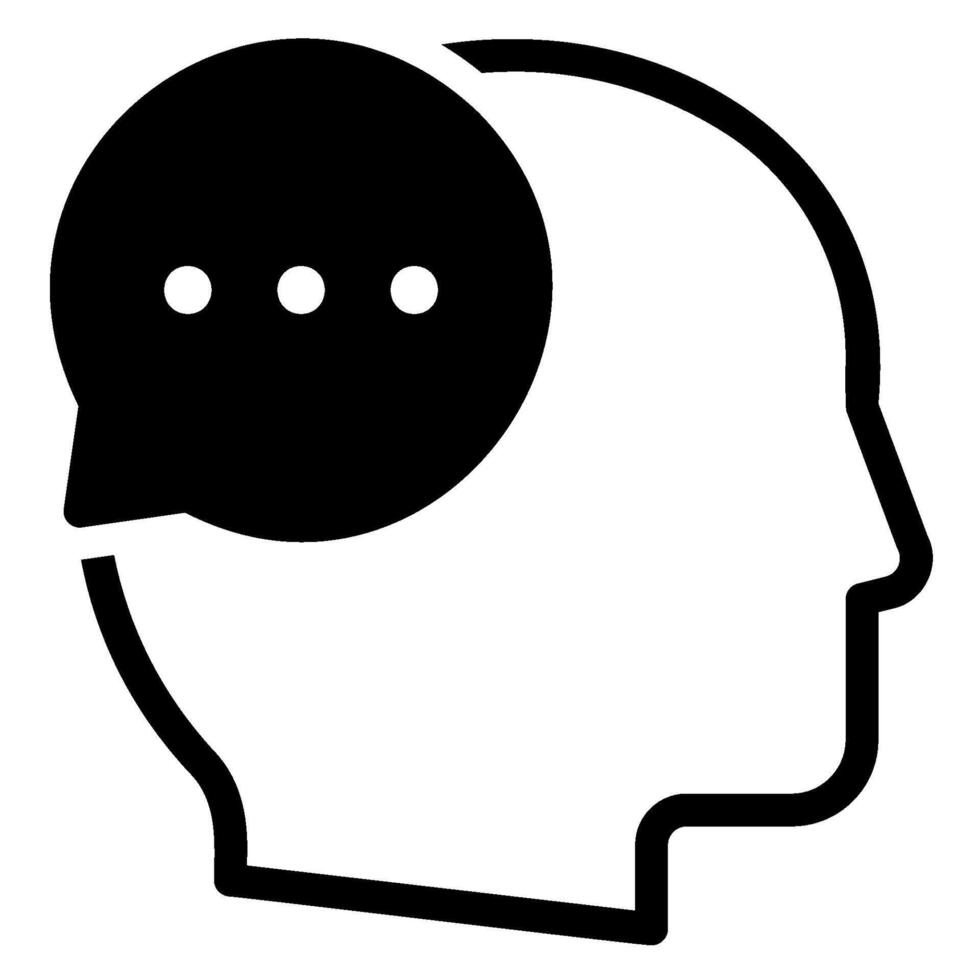 head glyph icon vector