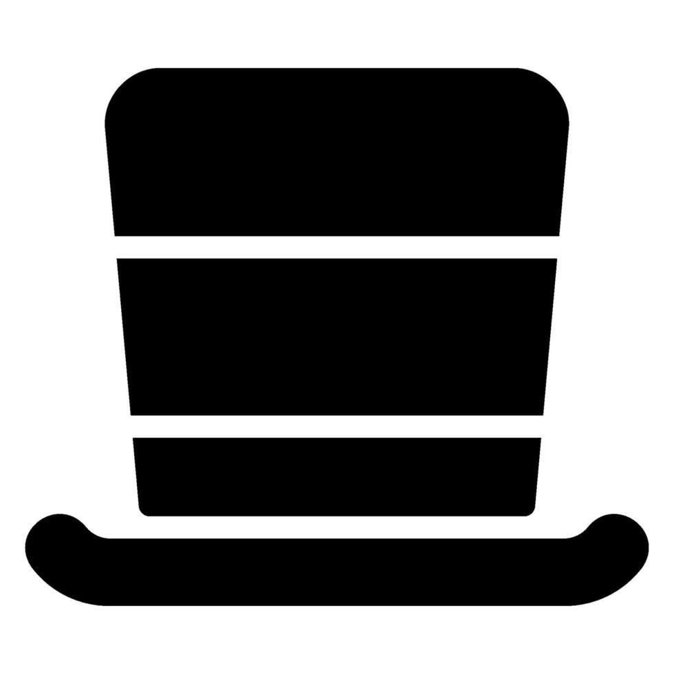 top hat glyph icon vector