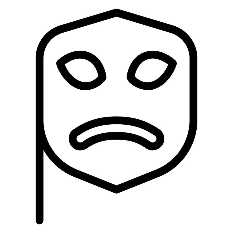 triste máscara línea icono vector