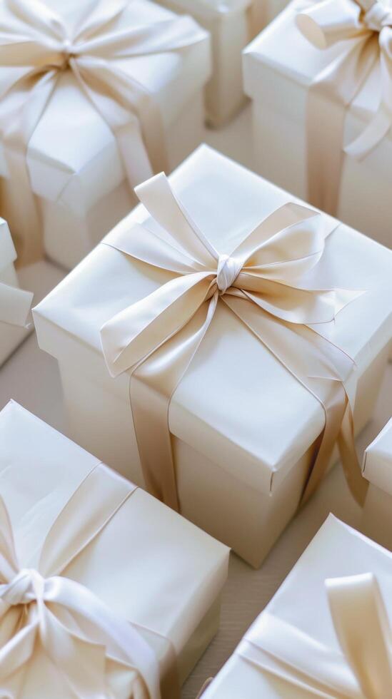 Elegant White Gift Boxes photo