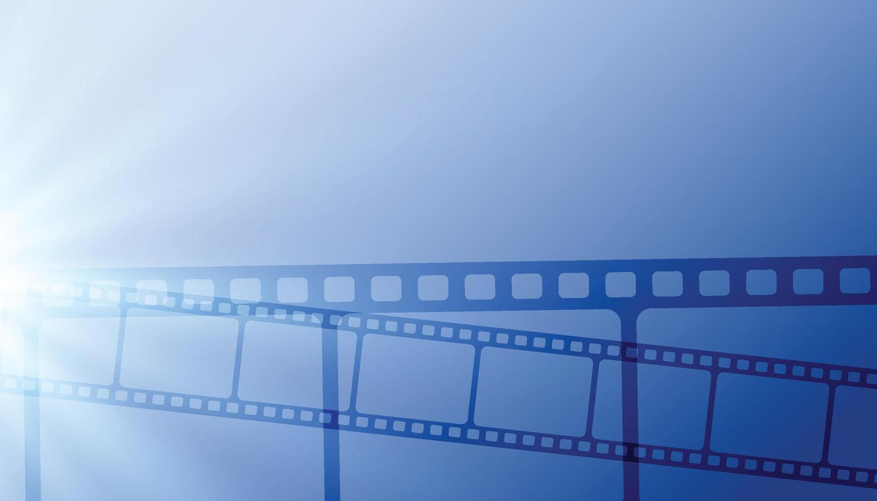 Film reel stripe cinema isolated on blue background. Modern 3d realistic film strip. cinema festival. Movie and film template can be used of backdrop, brochure, leaflet, poster, banner or flyer vector