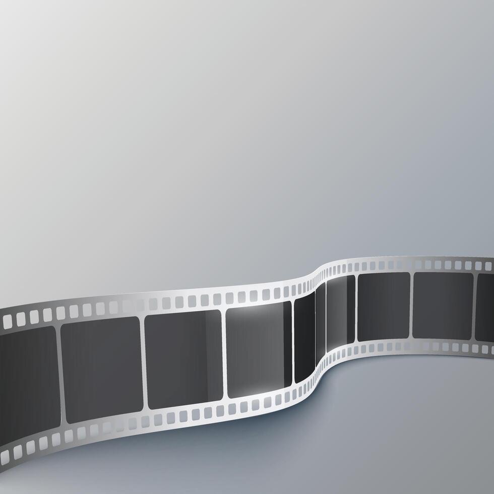 Film strip in perspective. 3D isometric film strip. Cinema Background. Template cinema festival or presentation with place for your text. Movie time and entertainment concept. illustration. vector