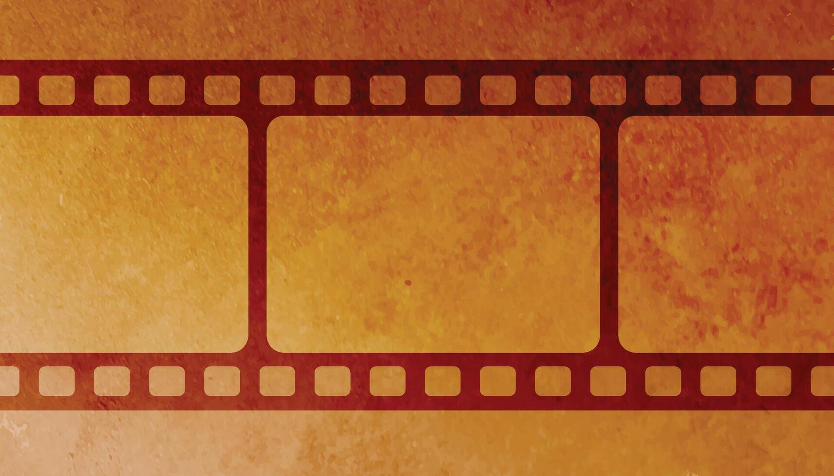 Strip of negative film with aged effect in brown with copyspace vector
