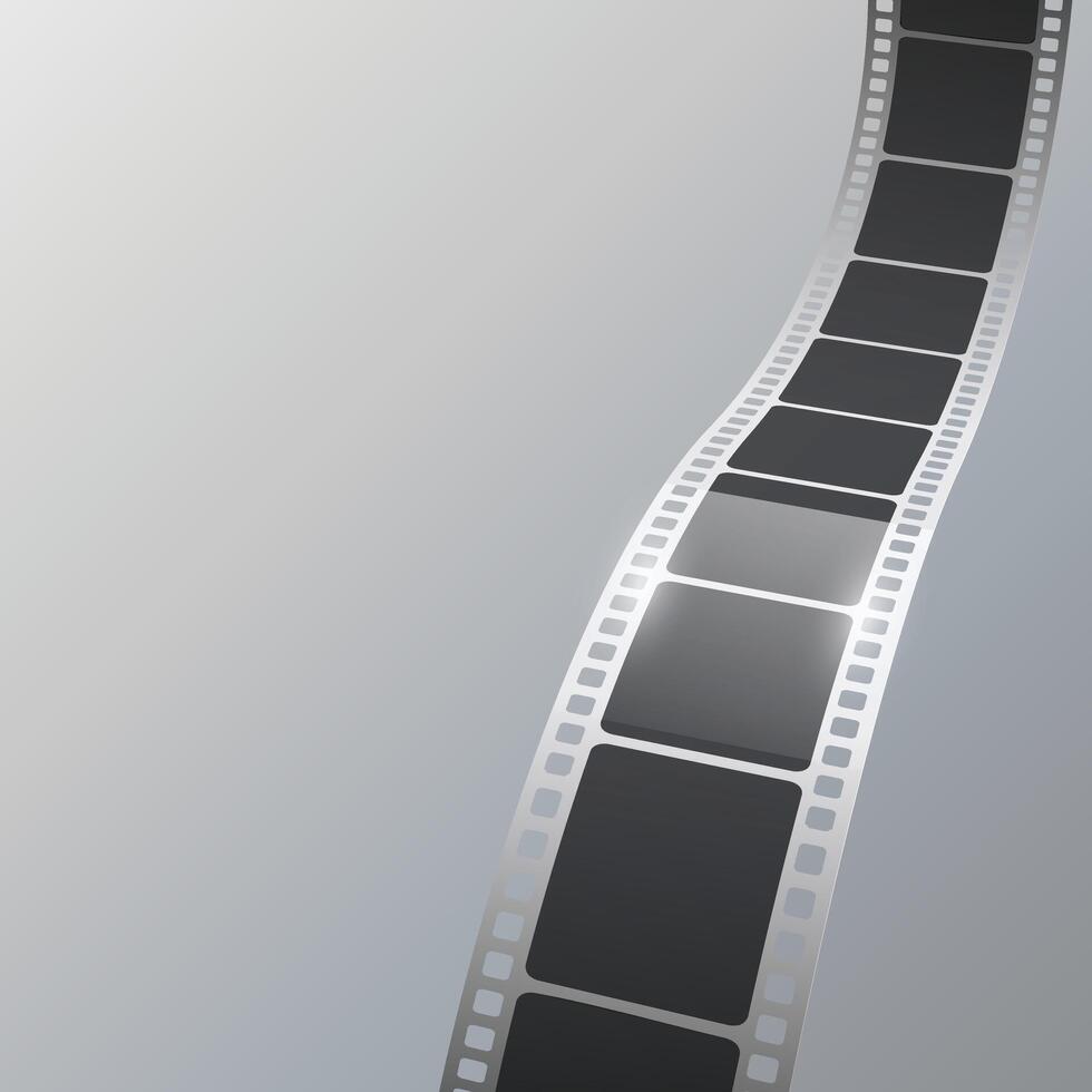 Film strip in perspective. 3D isometric film strip. Cinema Background. Template cinema festival or presentation with place for your text. Movie time and entertainment concept. illustration. vector