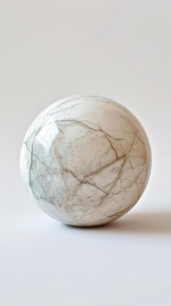 Marble Sphere on White Background photo