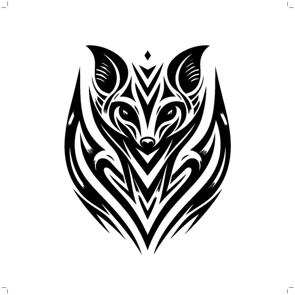 entumecido en moderno tribal tatuaje, resumen línea Arte de animales, minimalista contorno. vector