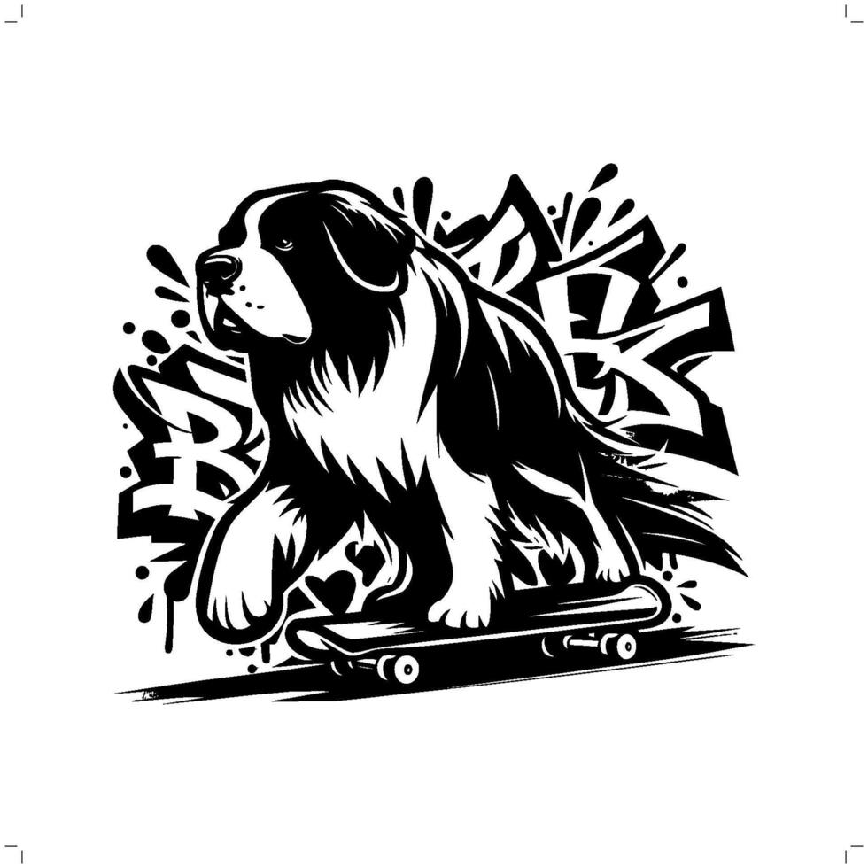 animal silhouette in graffiti tag, hip hop, street art typography illustration. vector