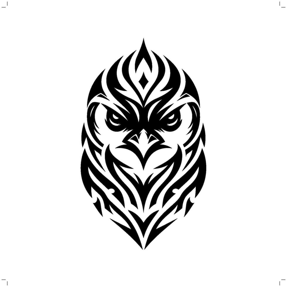 Penguin in modern tribal tattoo, abstract line art of animals, minimalist contour. vector