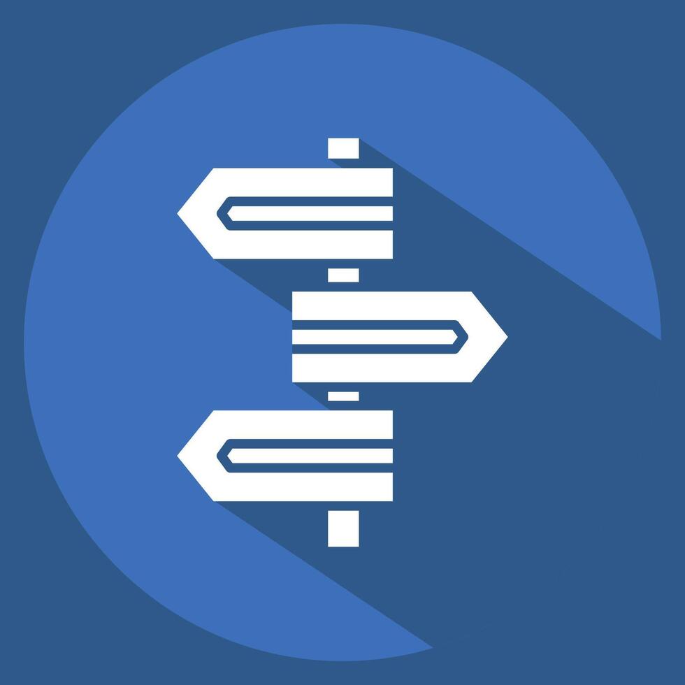 Icon Direction Sign. related to Navigation symbol. long shadow style. simple design illustration vector