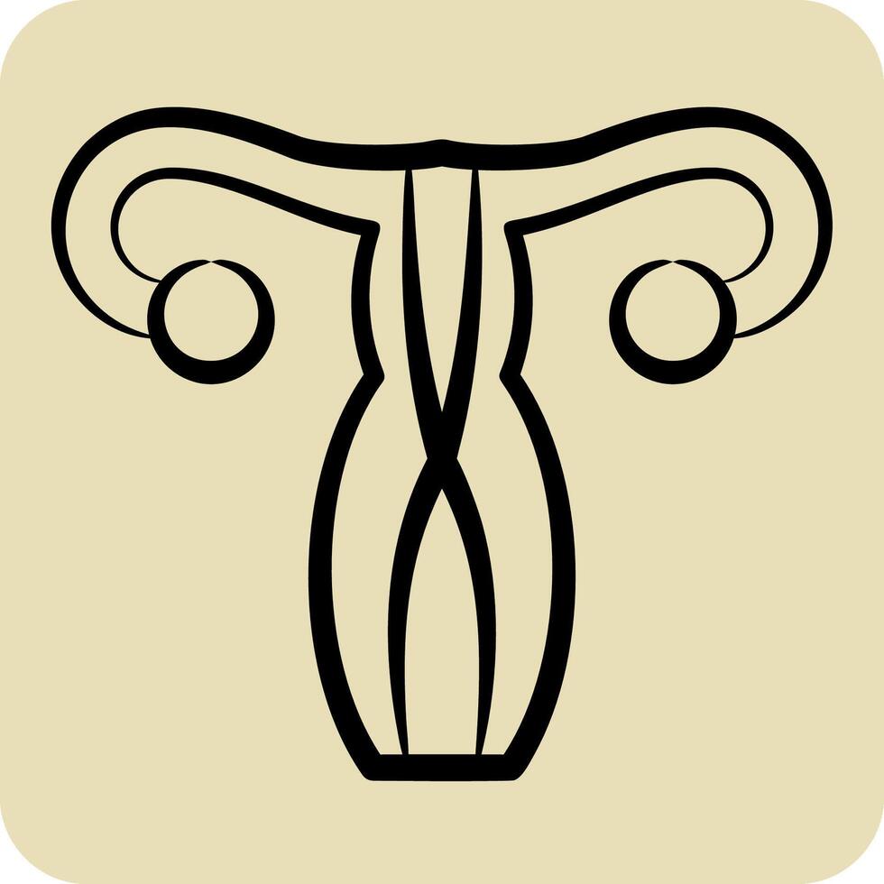 icono ginecología. relacionado a médico especialidades símbolo. mano dibujado estilo. sencillo diseño ilustración vector