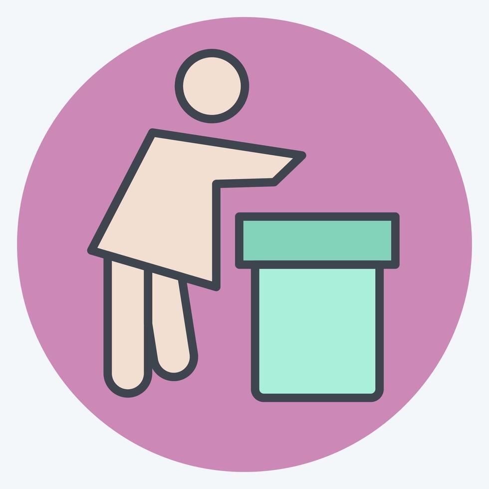Icon Recycling Center. related to Recycling symbol. color mate style. simple design illustration vector