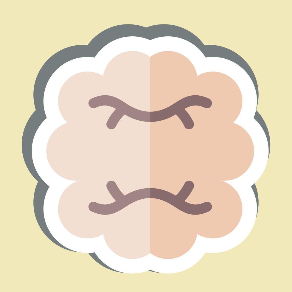 Sticker Human Brain. related to Medical Specialties symbol. simple design illustration vector