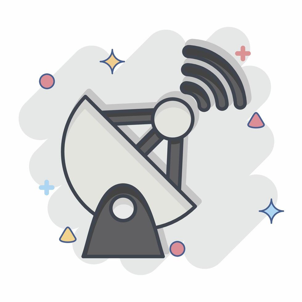 Icon GPS Signal. related to Navigation symbol. comic style. simple design illustration vector