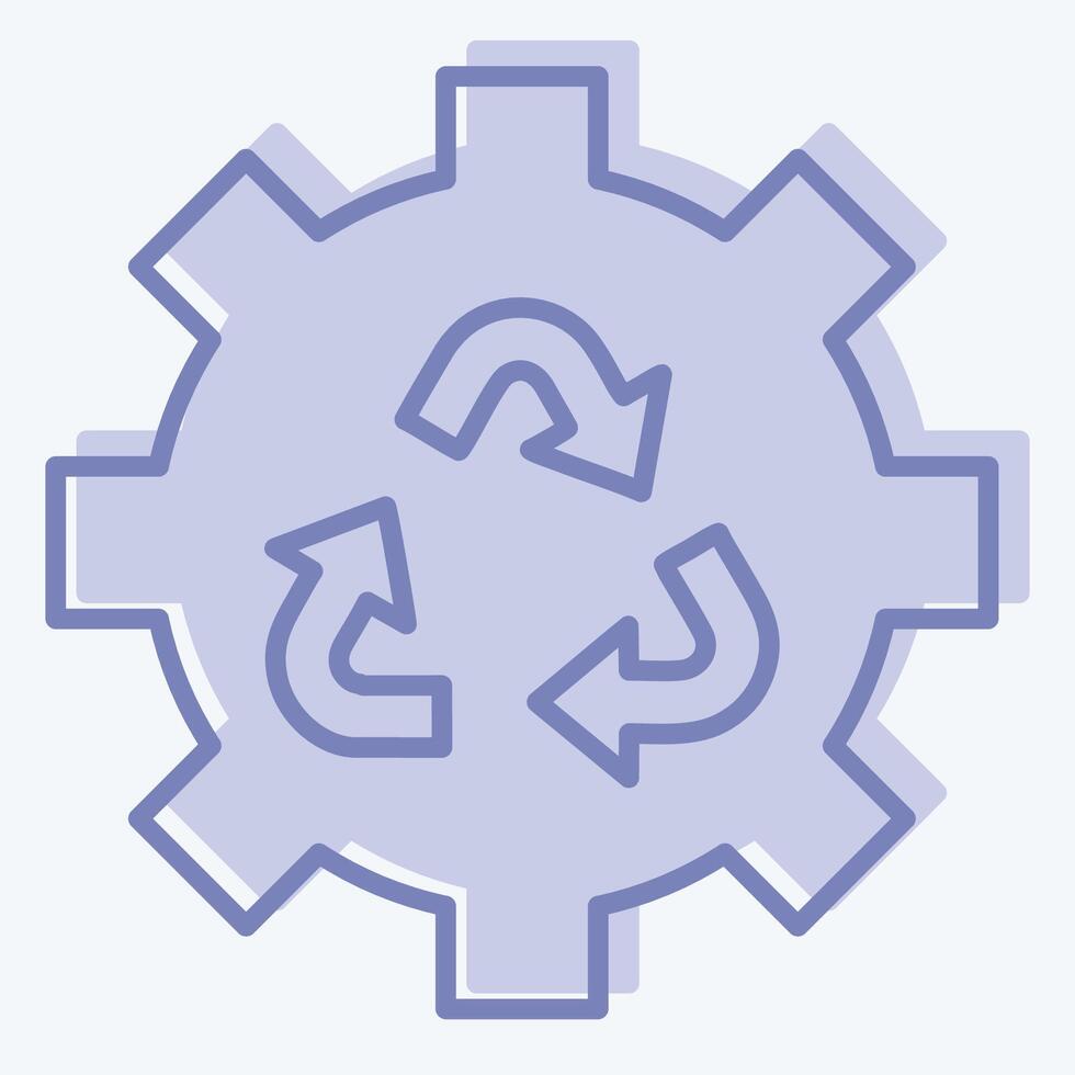 Icon Sustainable Technology. related to Recycling symbol. two tone style. simple design illustration vector