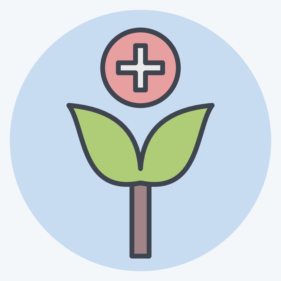 Icon Herbal Medicine. related to Medical Specialties symbol. color mate style. simple design illustration vector