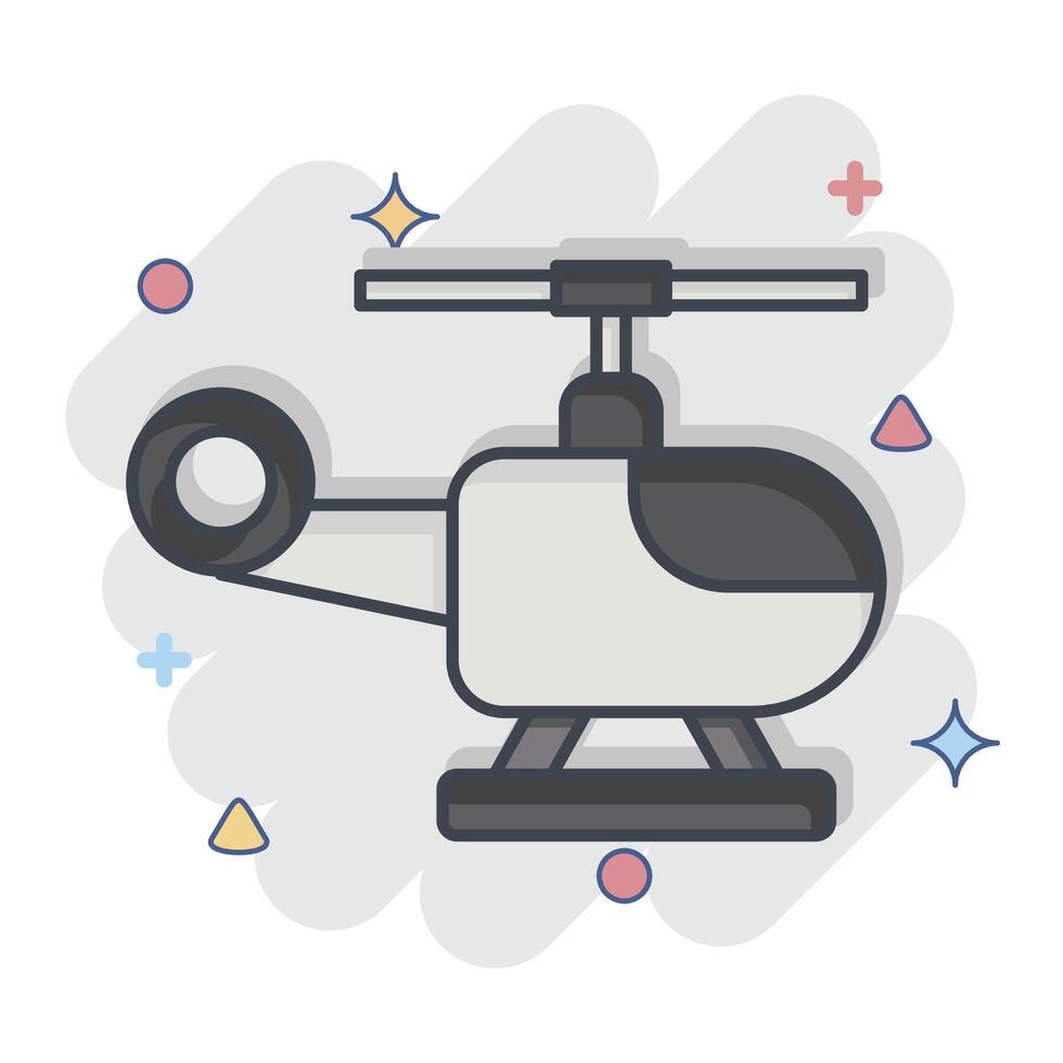 Icon Helicopter. related to Navigation symbol. comic style. simple design illustration vector